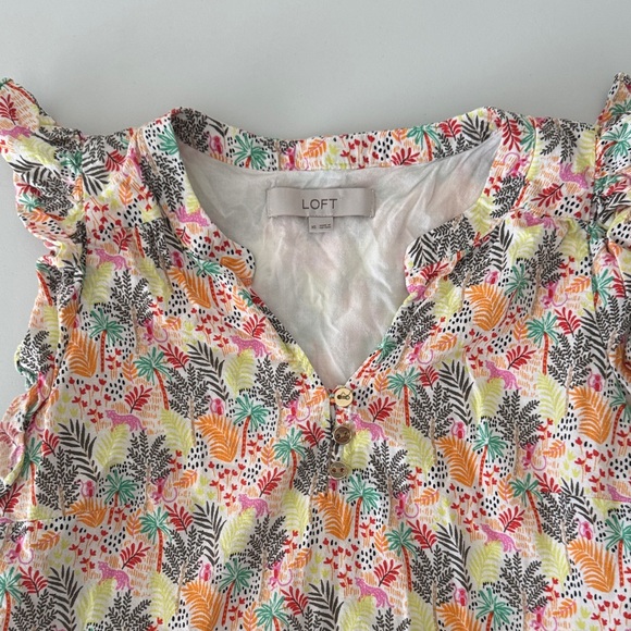 LOFT Multicolor Floral Ruffle Dress - Picture 9 of 9